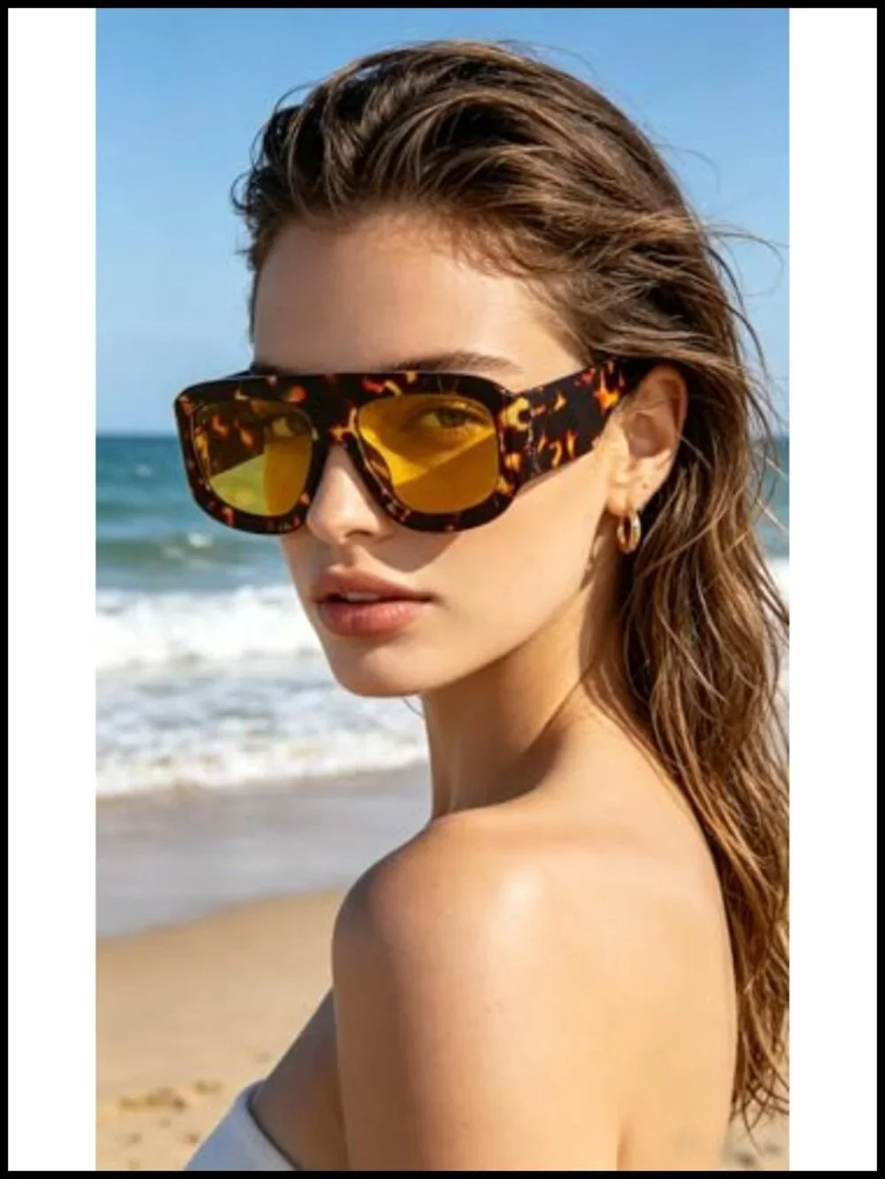 Oversized Aviator Sunglasses with UV400 Protection for Women